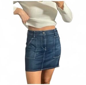 NWOT 7 FOR ALL MANKIND Dark Wash Front Pocket Denim Mini Skirt - Size 25